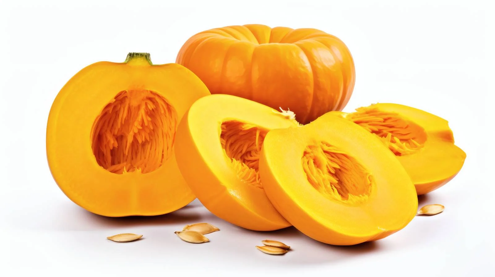 Sliced Autumn Pumpkin for Cooking, White Background — free download from Dotvec