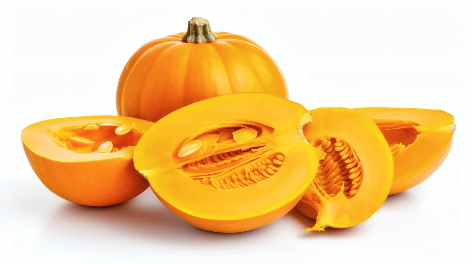 Sliced Autumn Pumpkin for Cooking on White — free download from Dotvec