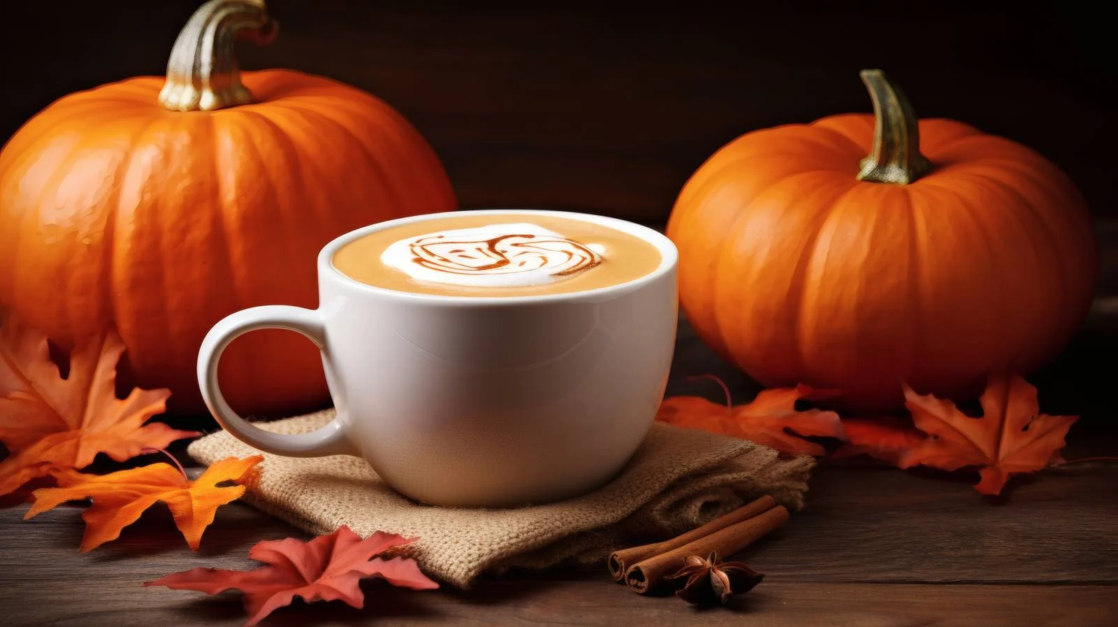 Festive Pumpkin Spice Coffee White Background — free download from Dotvec