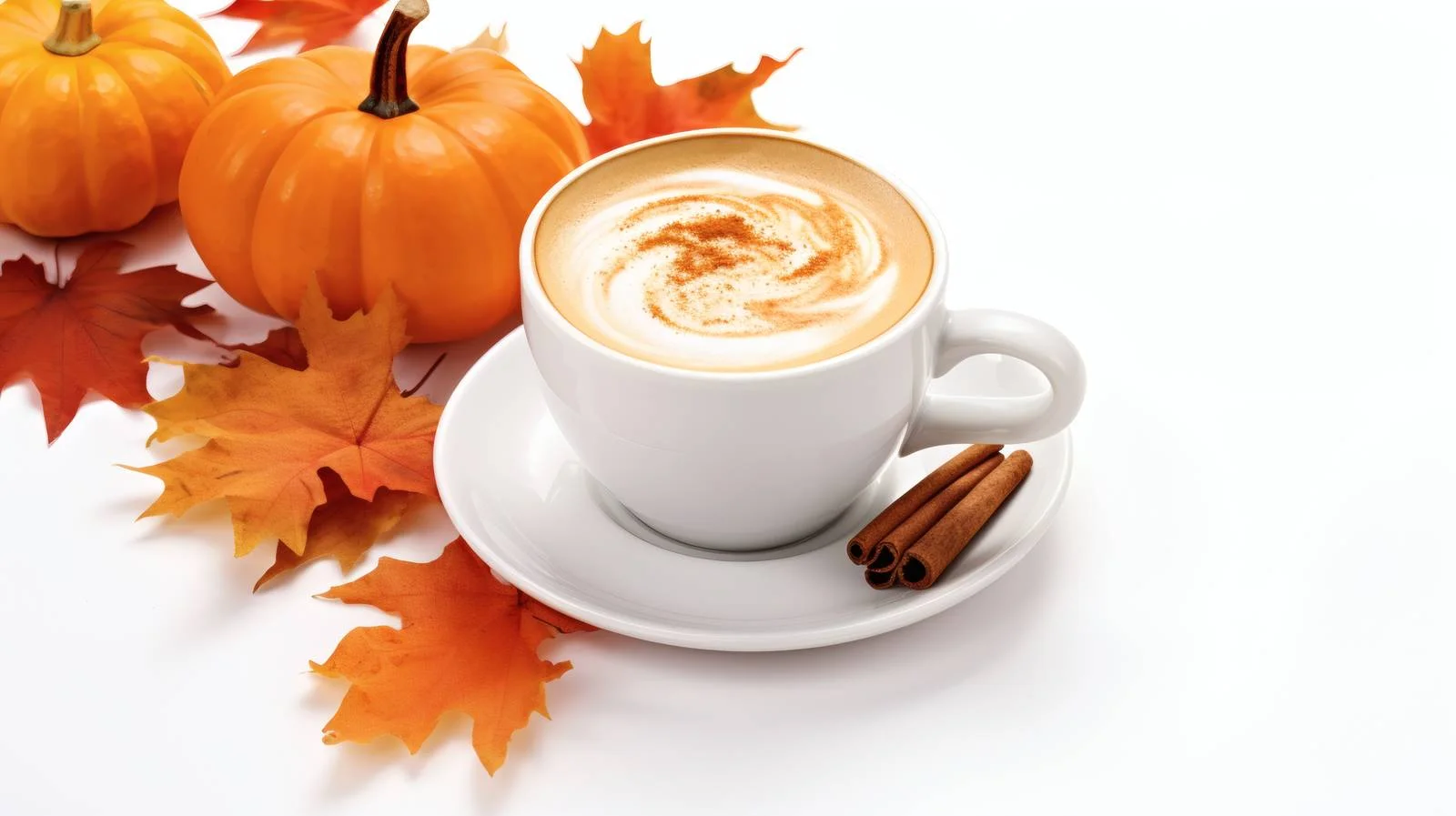 Festive Pumpkin Spice Latte on White — free download from Dotvec