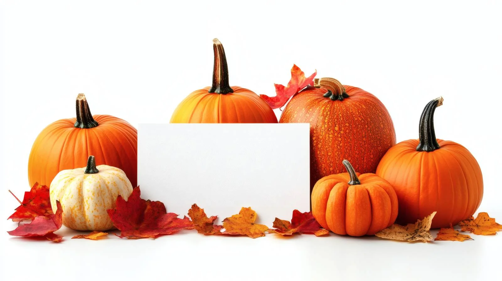 Seasonal Pumpkins with White Background Card — free download from Dotvec