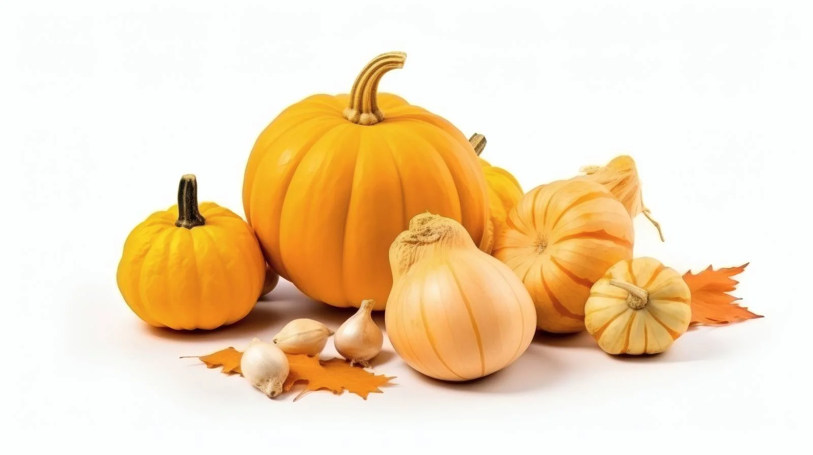 Harvest Pumpkins Cooking Ingredients on White — free download from Dotvec