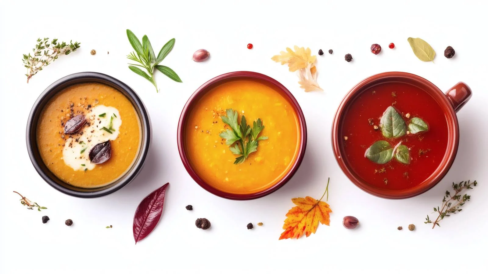 Autumn Harvest Soups Collection White Background — free download from Dotvec