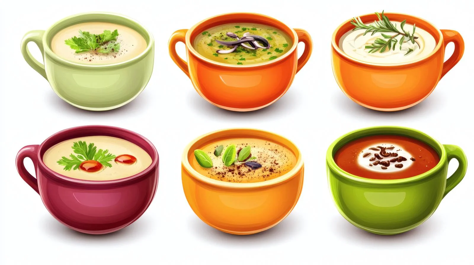 Autumn Soup Collection on White Background — free download from Dotvec