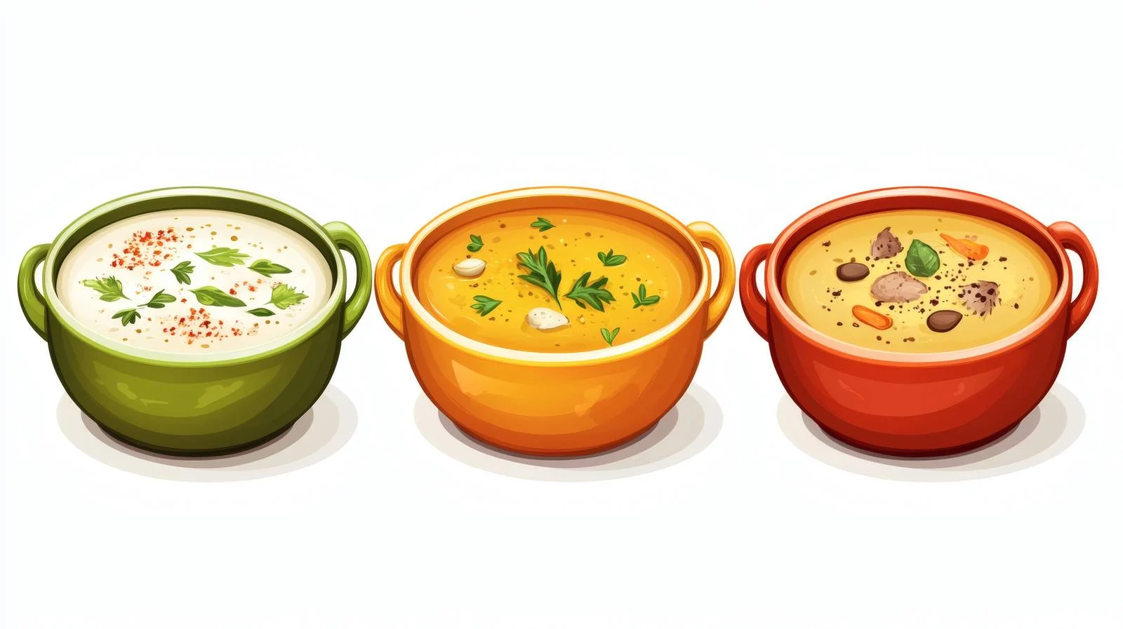Seasonal Soup Collection on White Background — free download from Dotvec
