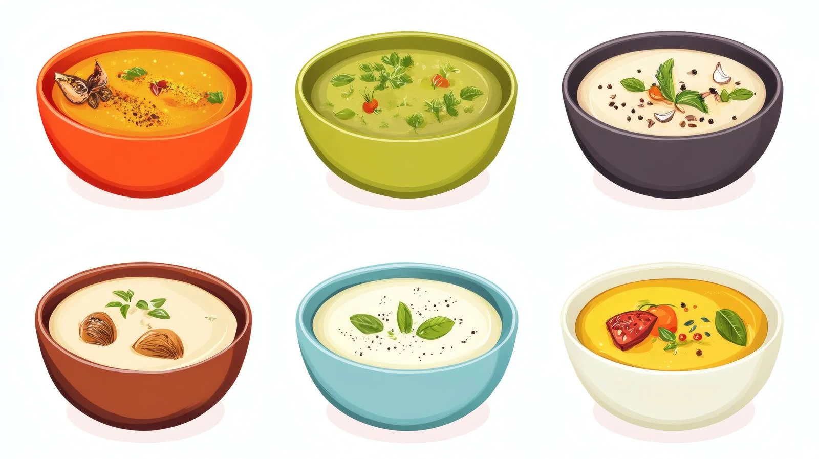 Autumn Harvest Soup Collection on White — free download from Dotvec