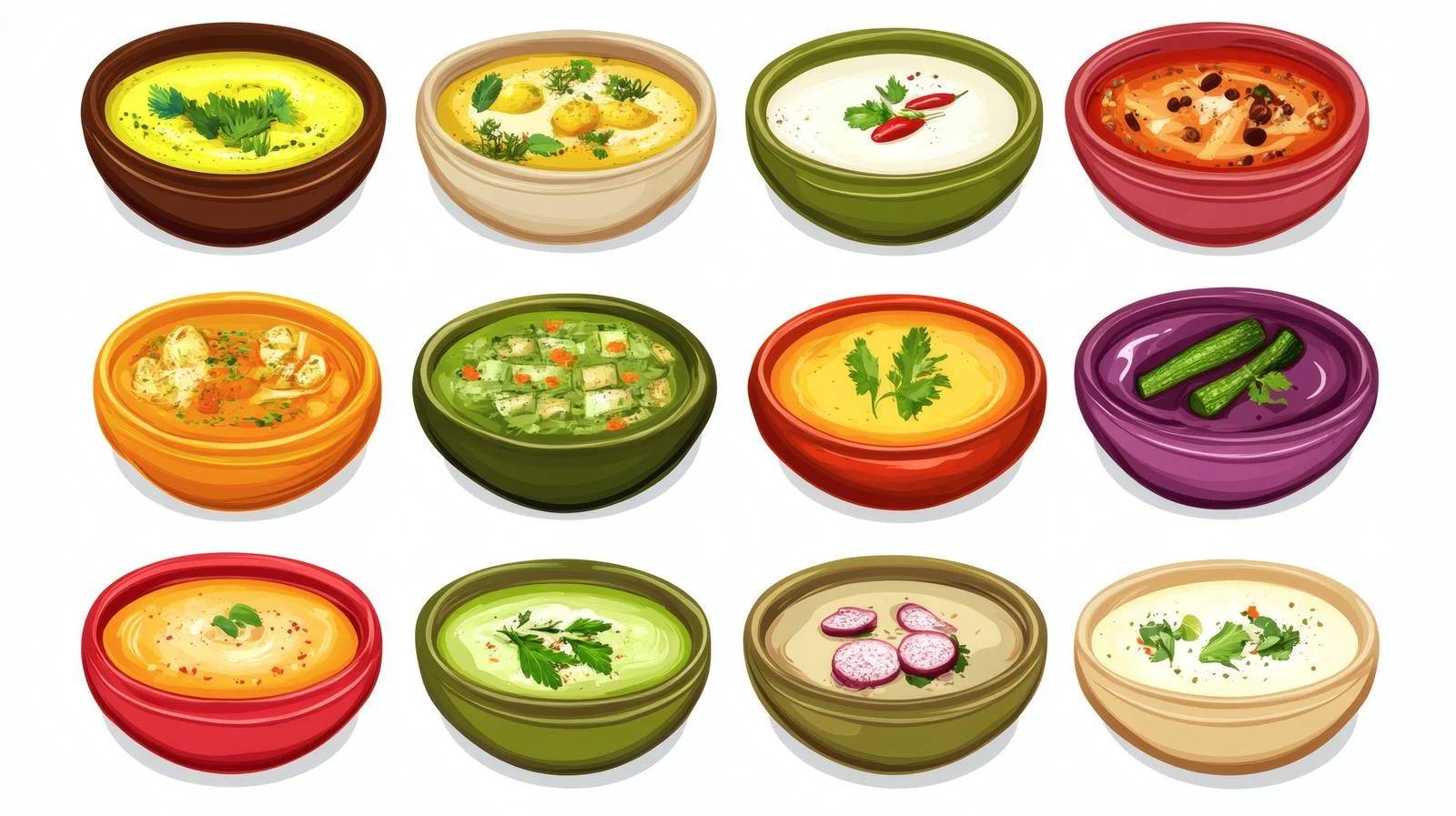 Autumn Harvest Vegetable Soup Collection White — free download from Dotvec