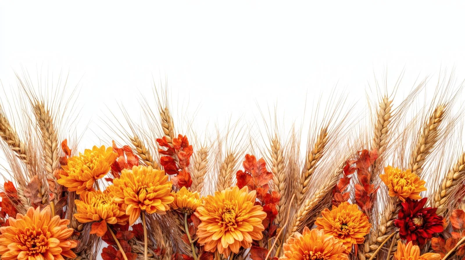 Harvest Wheat and Chrysanthemum Bouquet Arrangement — free download from Dotvec