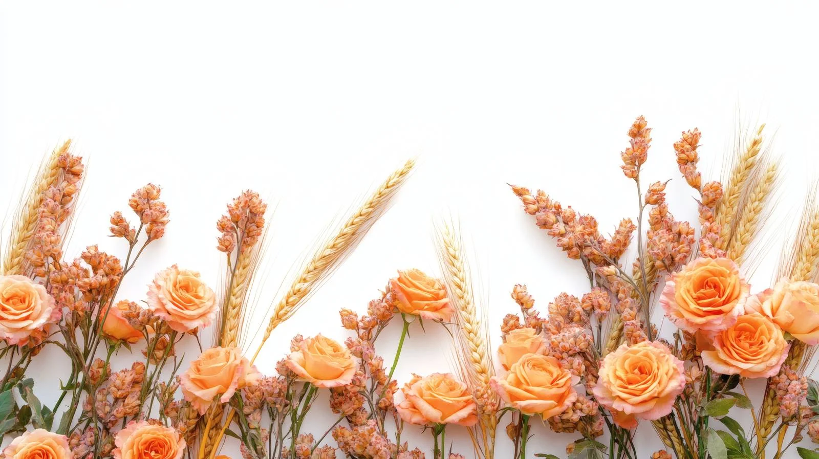 Elegant Autumn Wheat and Rose Floral Arrangement — free download from Dotvec