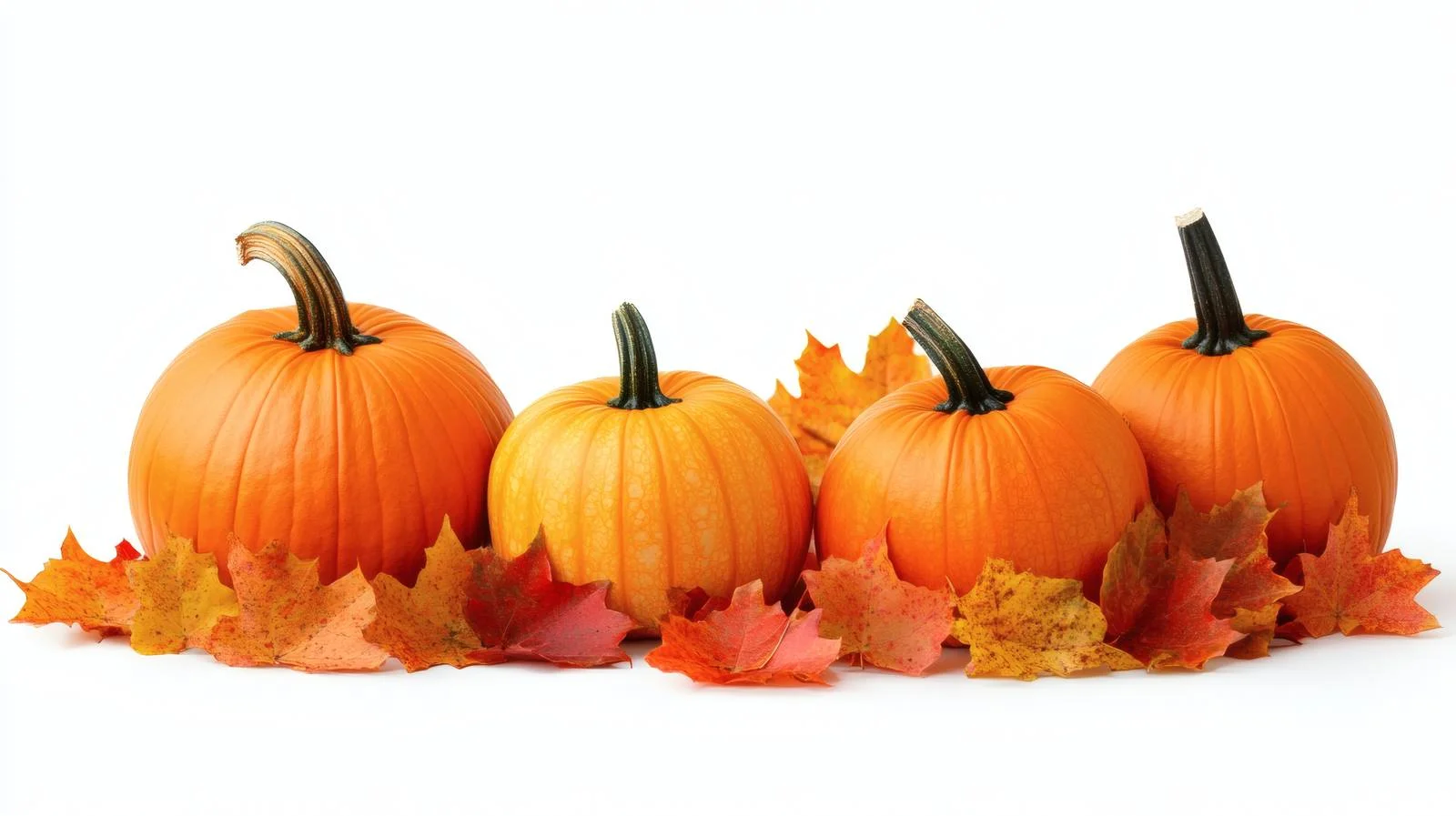 Fall Harvest Display with Pumpkins and Leaves — free download from Dotvec