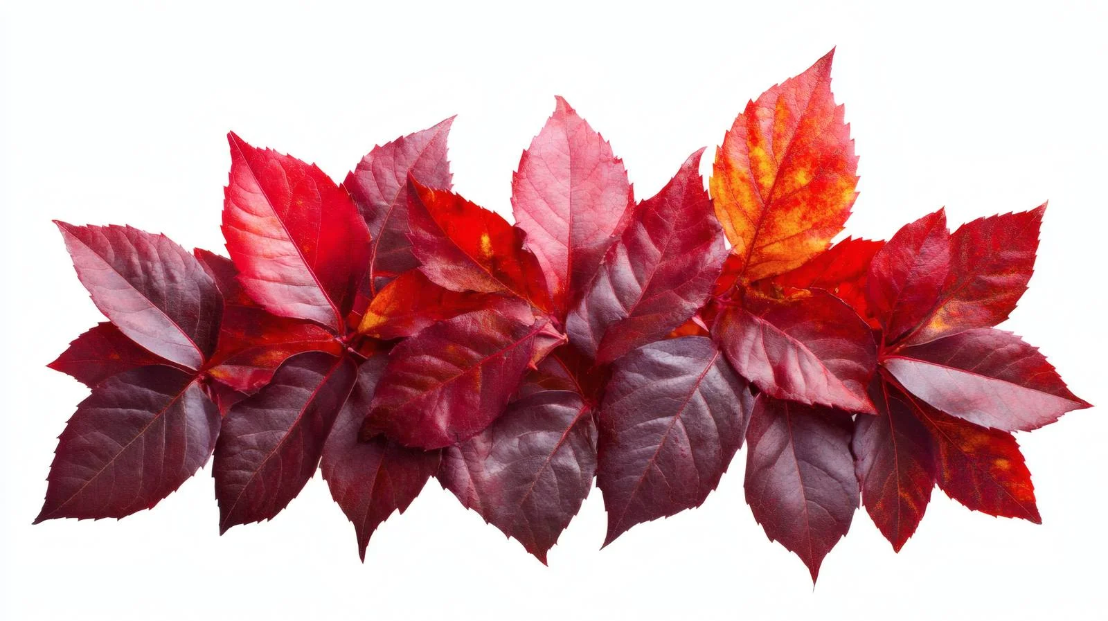 Vibrant Red Autumn Leaves on White Background — free download from Dotvec