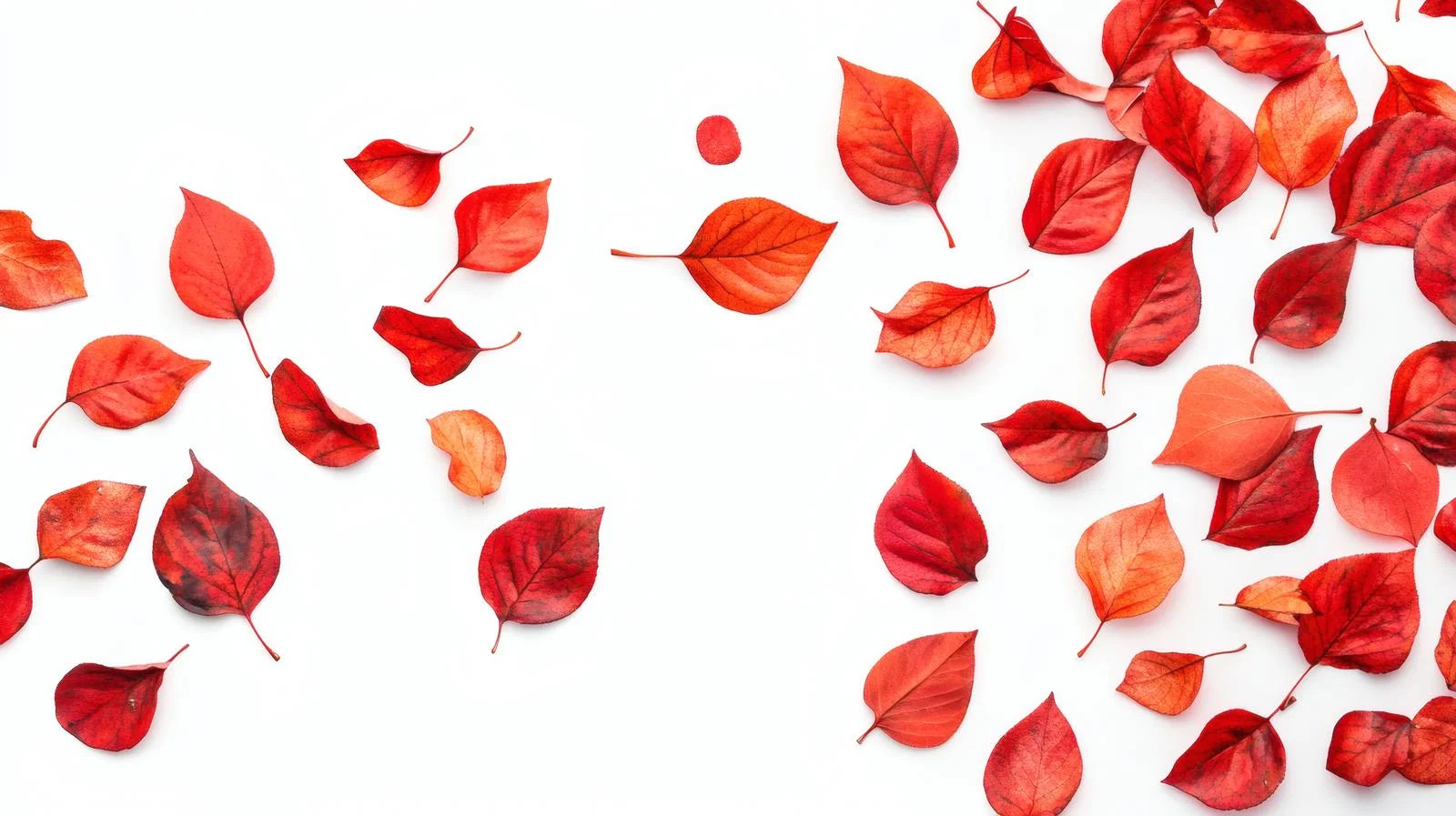 Vibrant Autumnal Red Leaves on White — free download from Dotvec