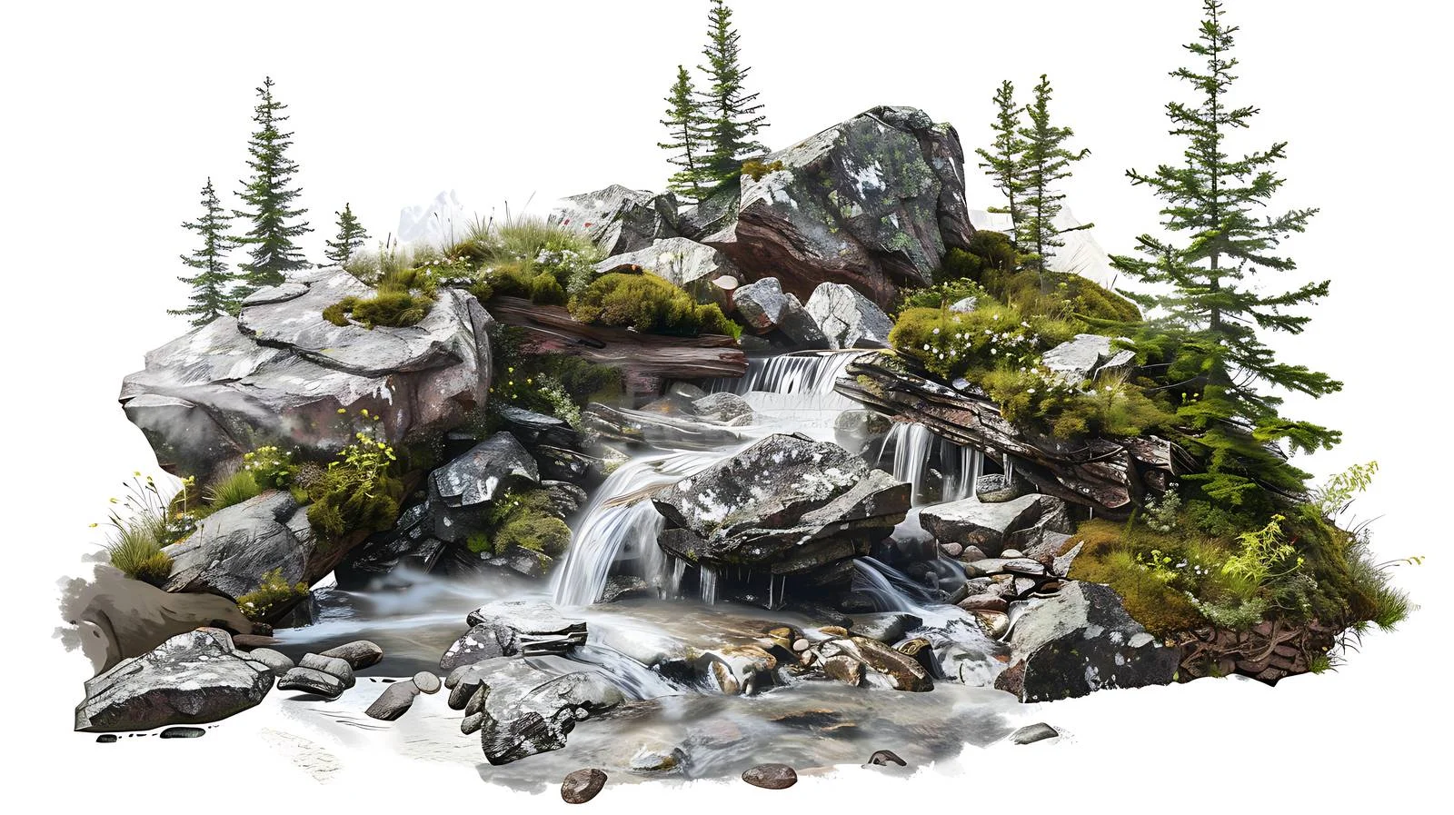 Serene Avlanche Creek in Glacier National Park — free download from Dotvec