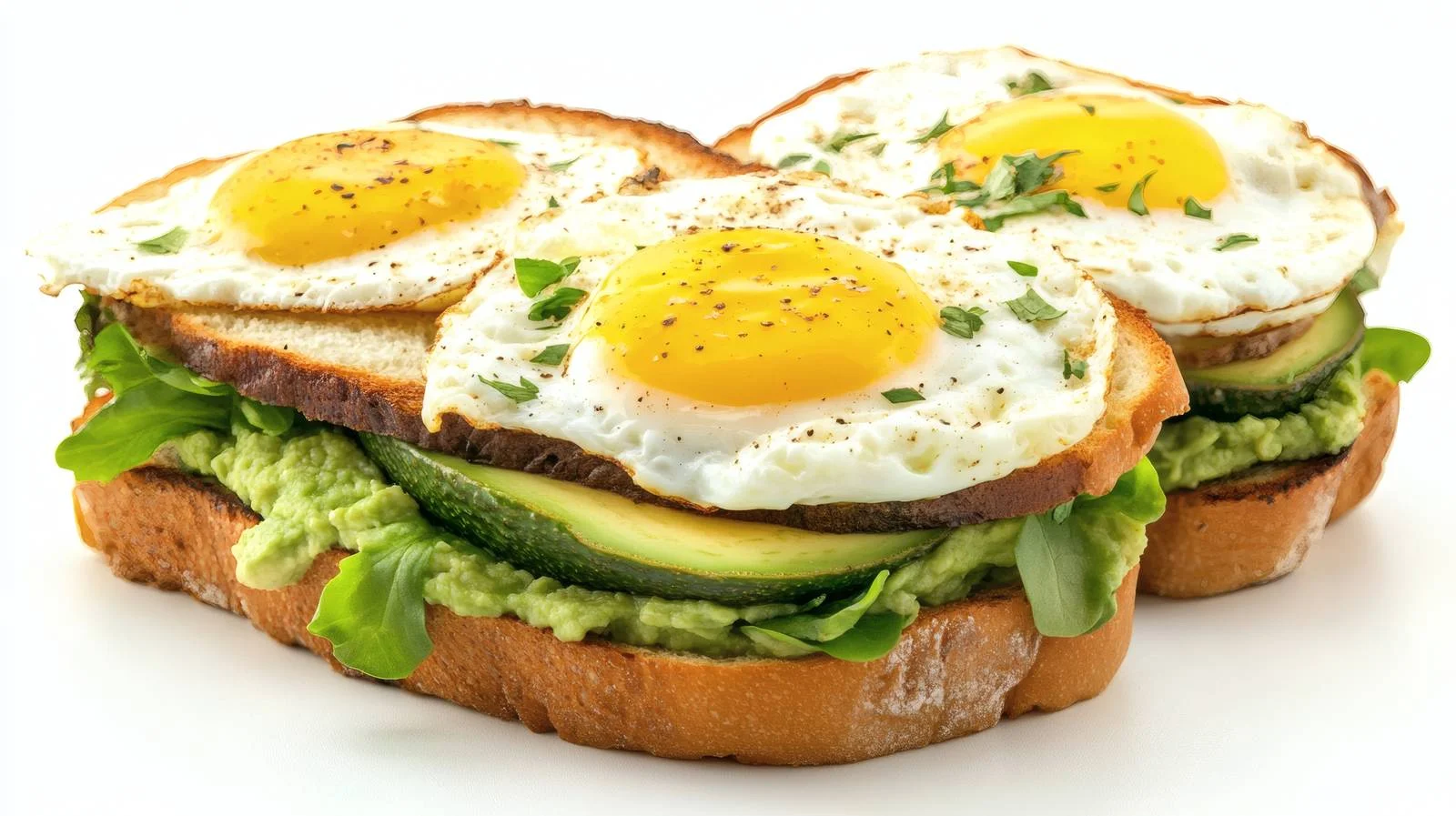 Gourmet Egg and Avocado Sandwiches on White — free download from Dotvec