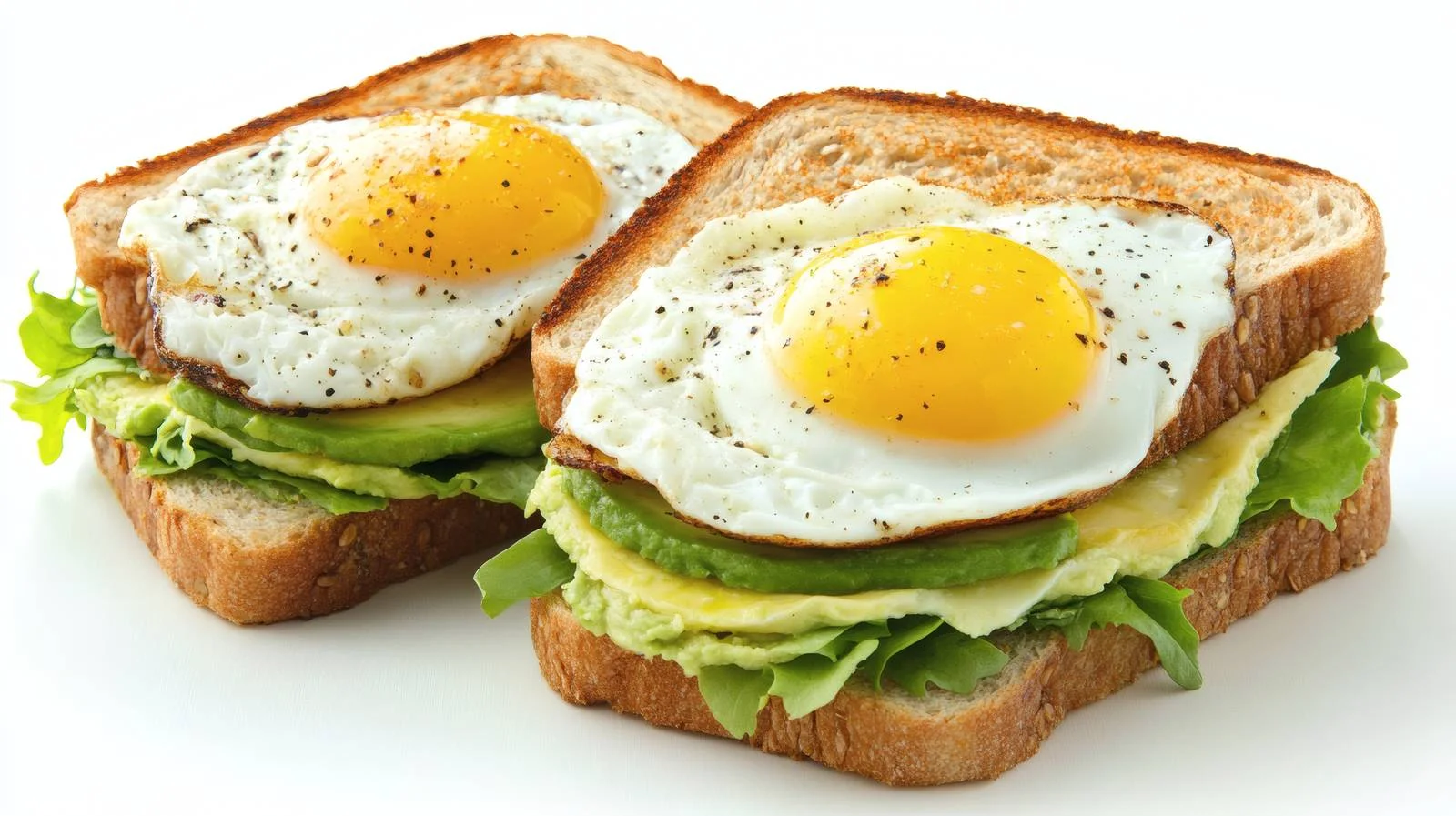 Delicious Avocado Fried Egg Sandwiches Presentation — free download from Dotvec