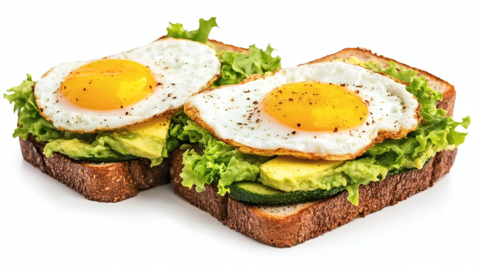 Gourmet Avocado Fried Egg Sandwich on White — free download from Dotvec