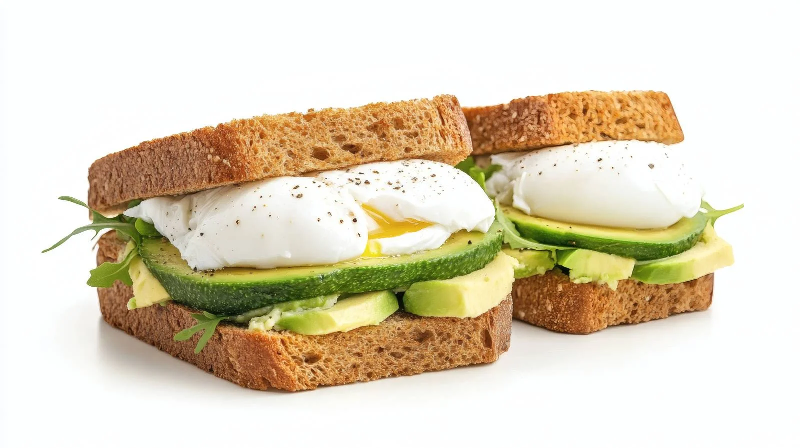 Healthy Avocado Poached Egg Sandwich on White Background — free download from Dotvec