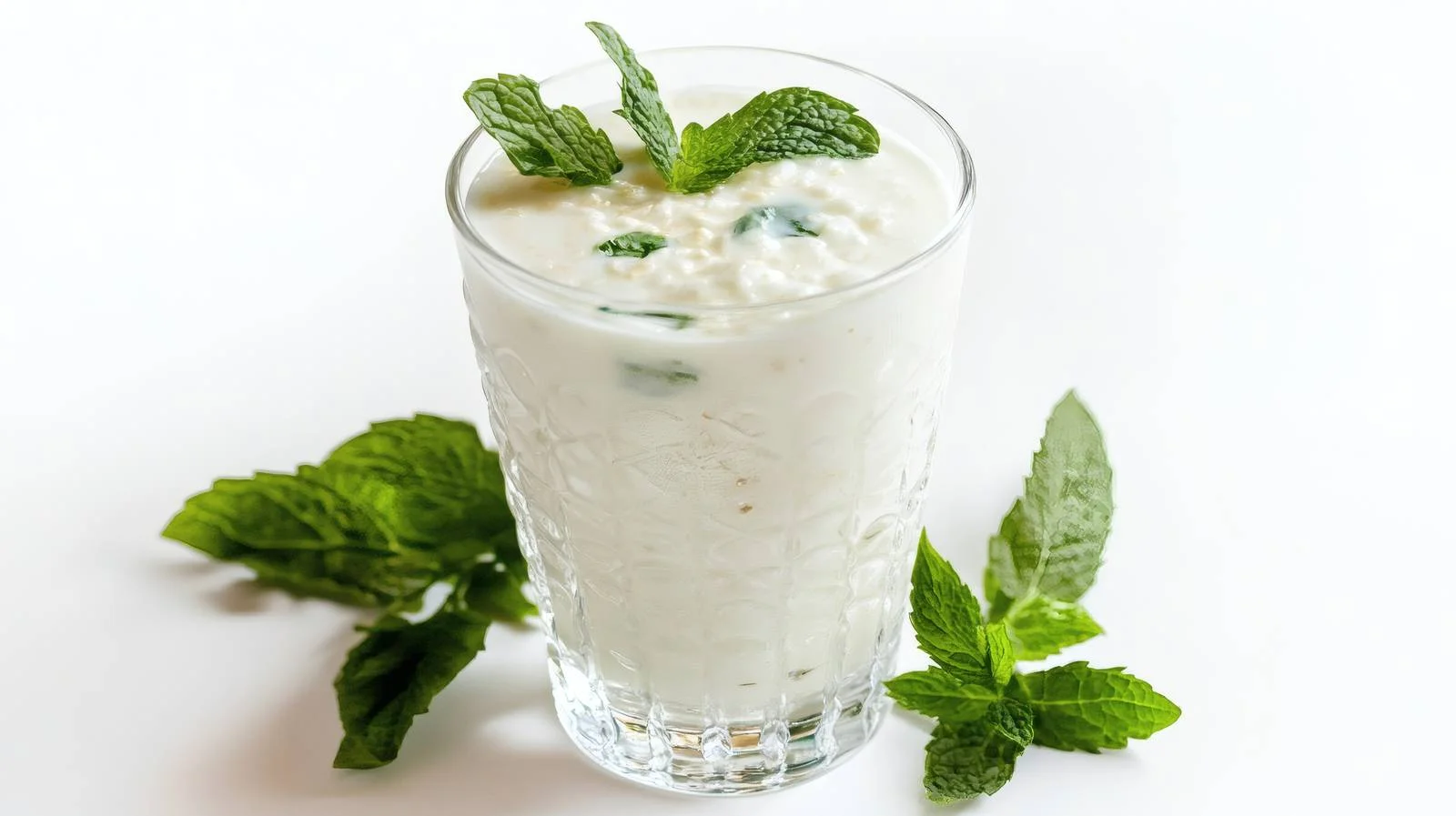 Refreshing Homemade Ayran Drink on White Background — free download from Dotvec