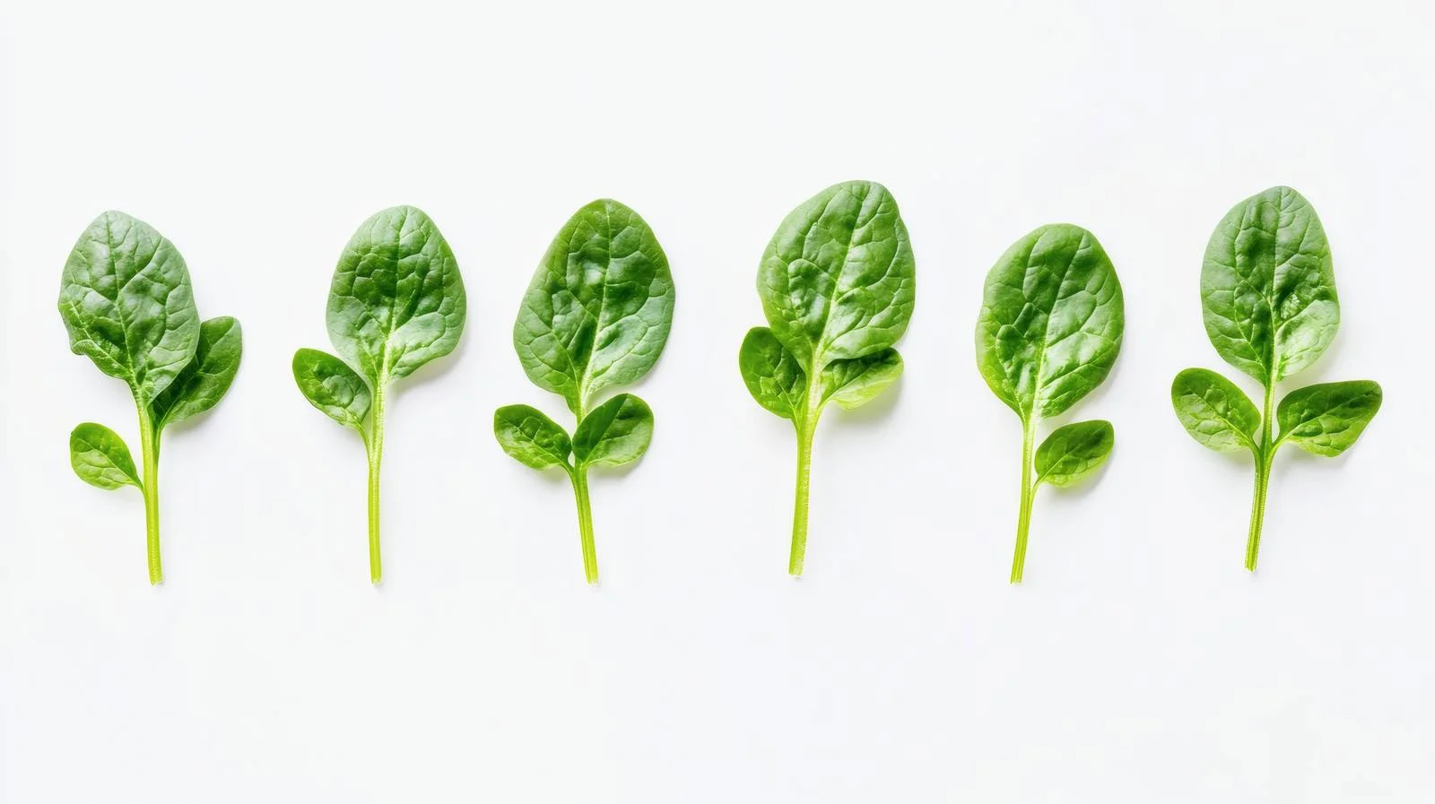 Fresh Baby Spinach Leaves on White — free download from Dotvec