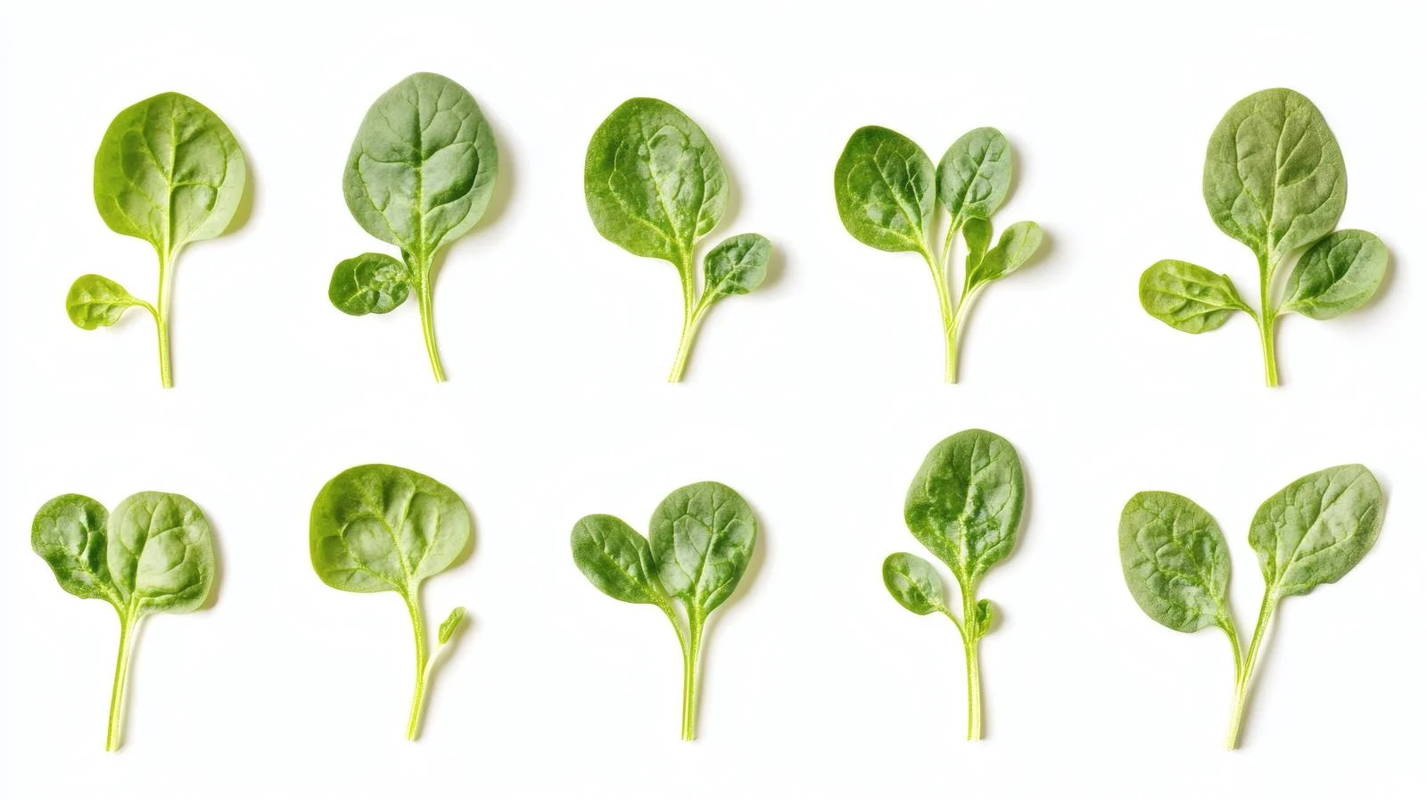 Fresh Baby Spinach Leaves on White Background — free download from Dotvec