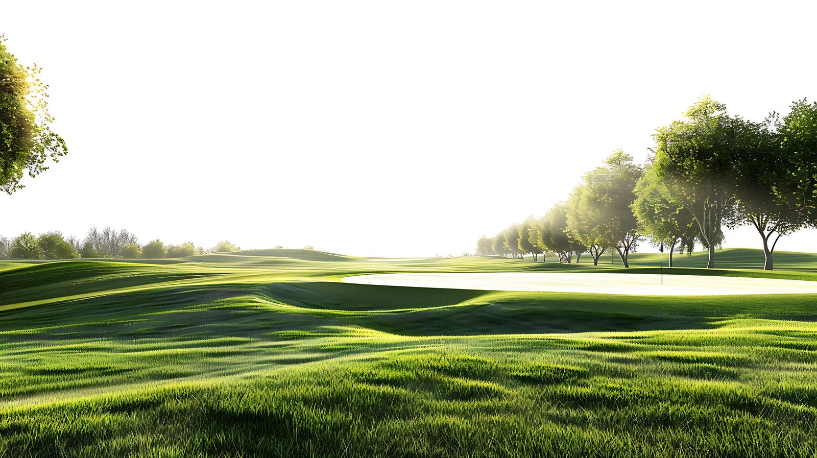 Sunlit Golf Fairway Seen from Tee Box — free download from Dotvec