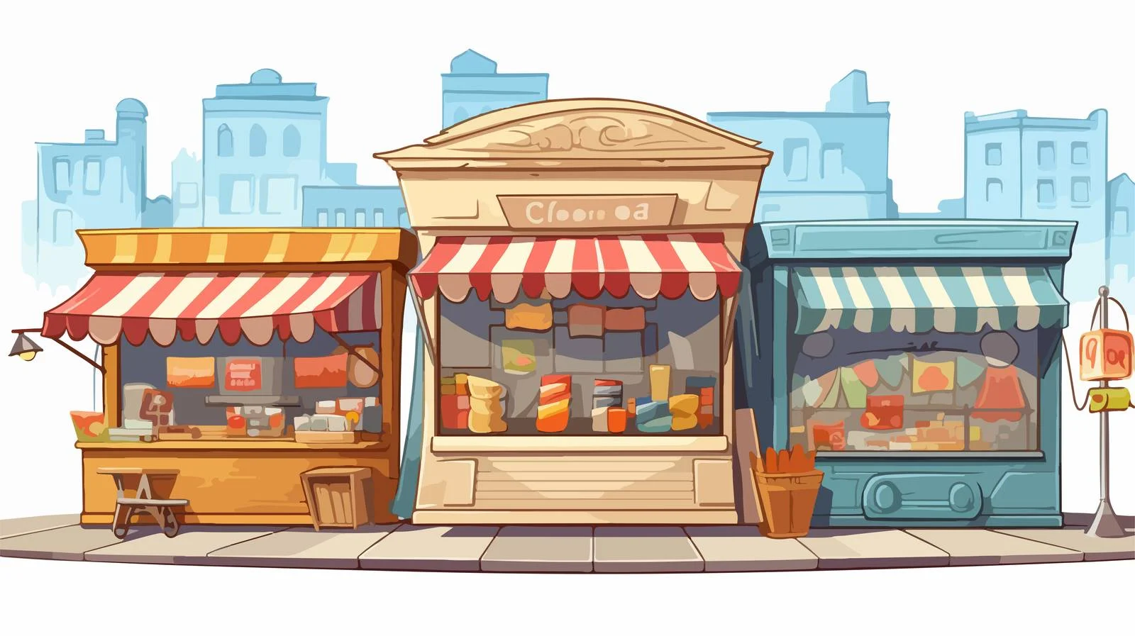 Street Stall Vector Background — free download from Dotvec