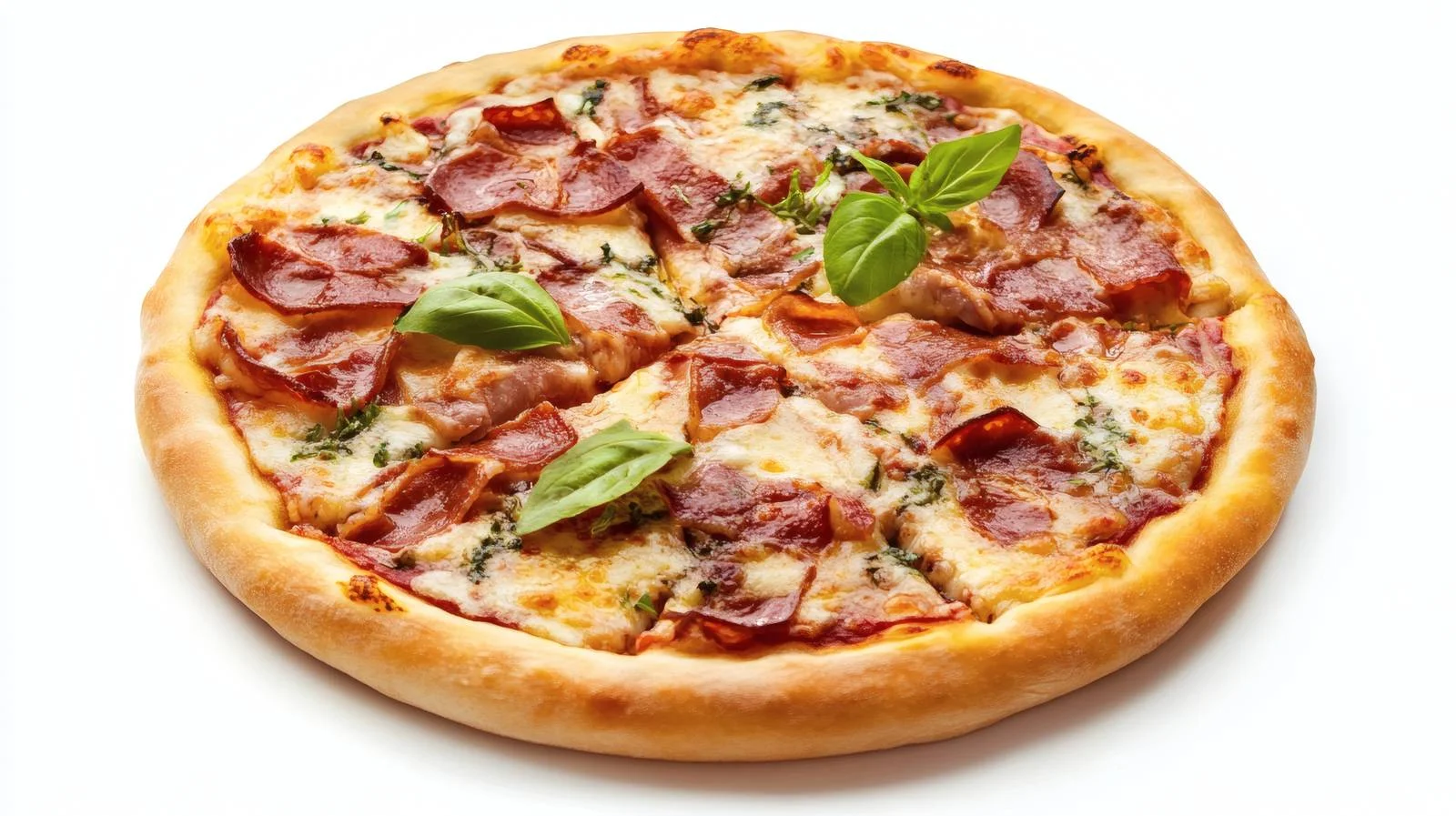 Delicious Bacon Carbonara Pizza White Background — free download from Dotvec