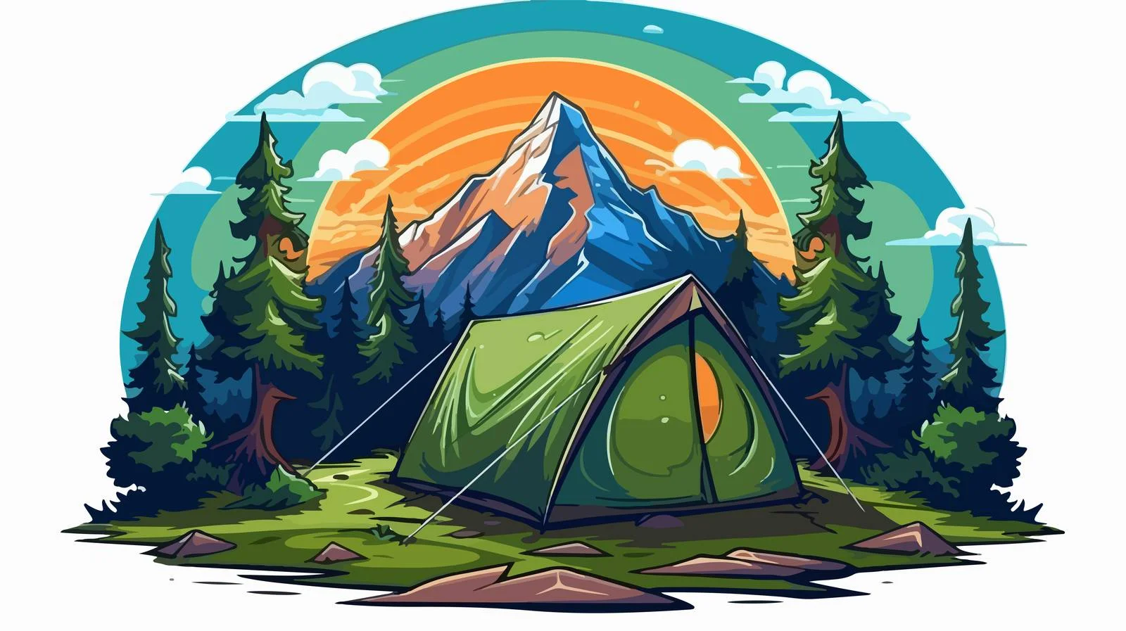 Nature Camping Badge Design — free download from Dotvec