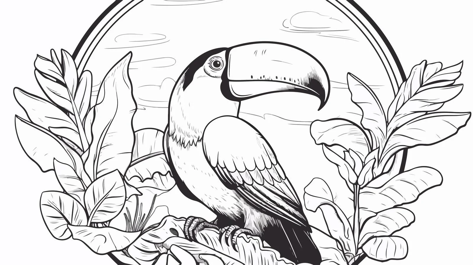 Tropical Toucan Branch Badge — free download from Dotvec