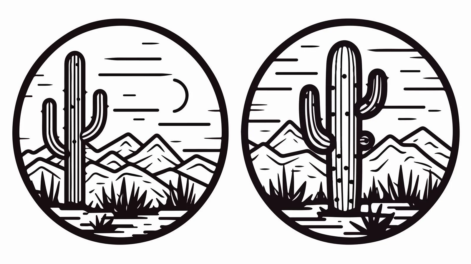 Mountain Cactus Badge — free download from Dotvec