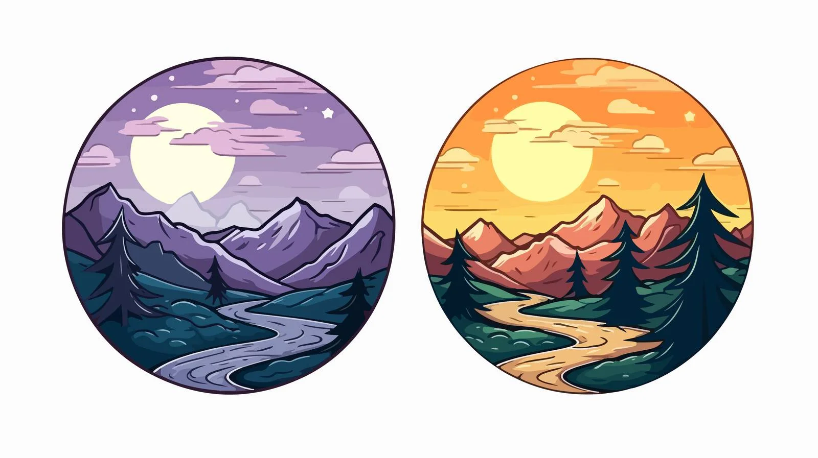 Landscape Badge Illustration — free download from Dotvec
