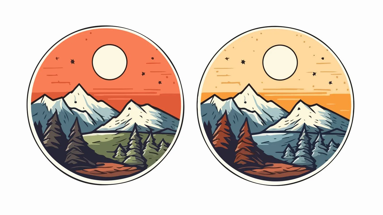 Fantasy Mountain Road Badge — free download from Dotvec