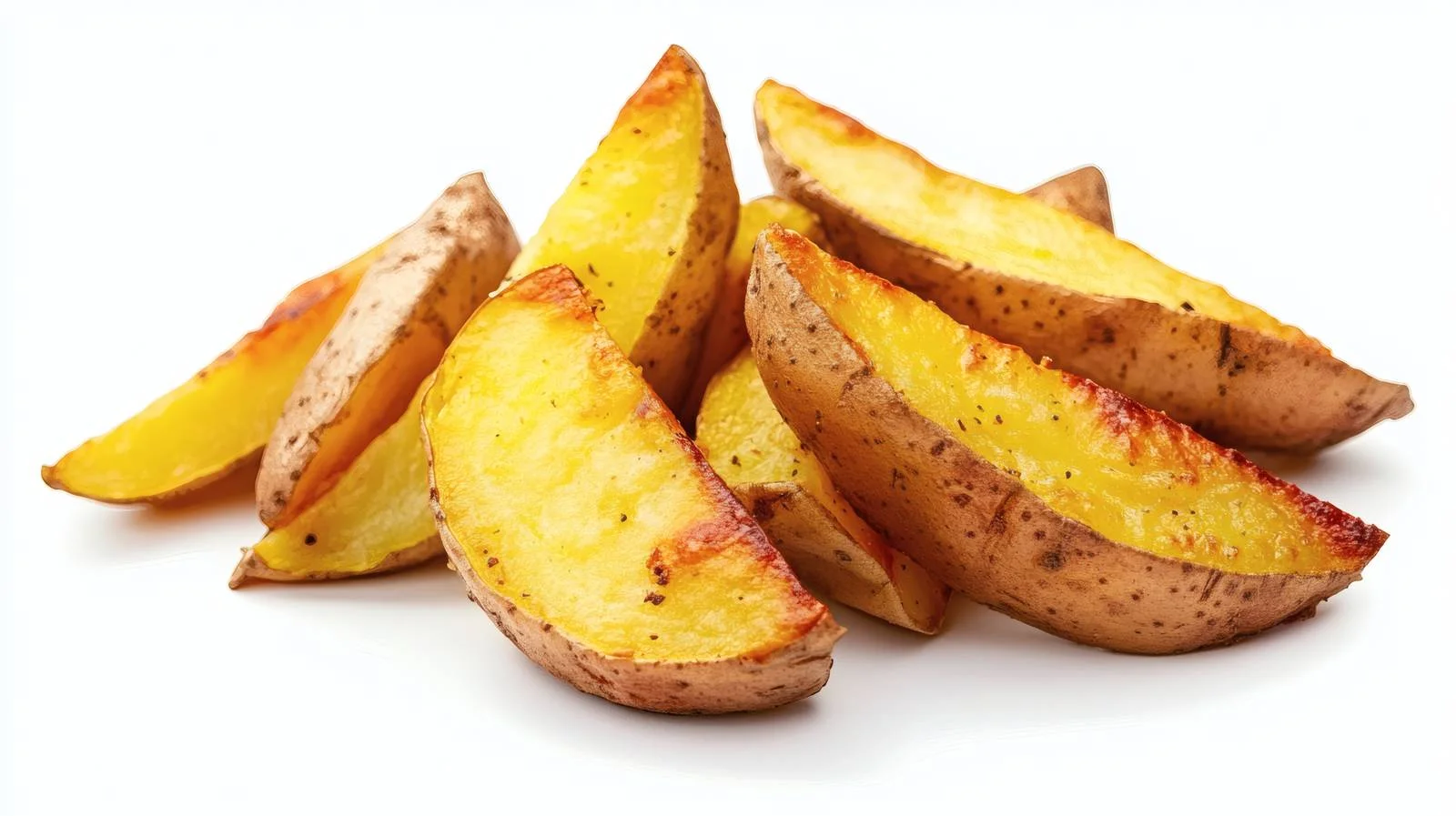 Gourmet Baked Potato Wedges on White — free download from Dotvec