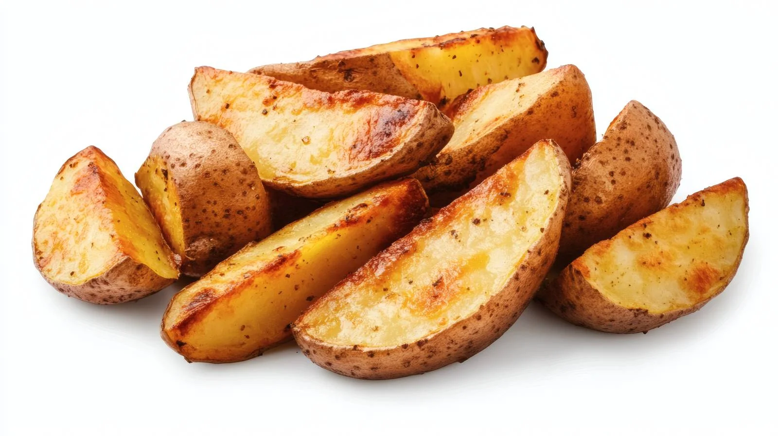 Crispy Baked Potato Wedges on White — free download from Dotvec