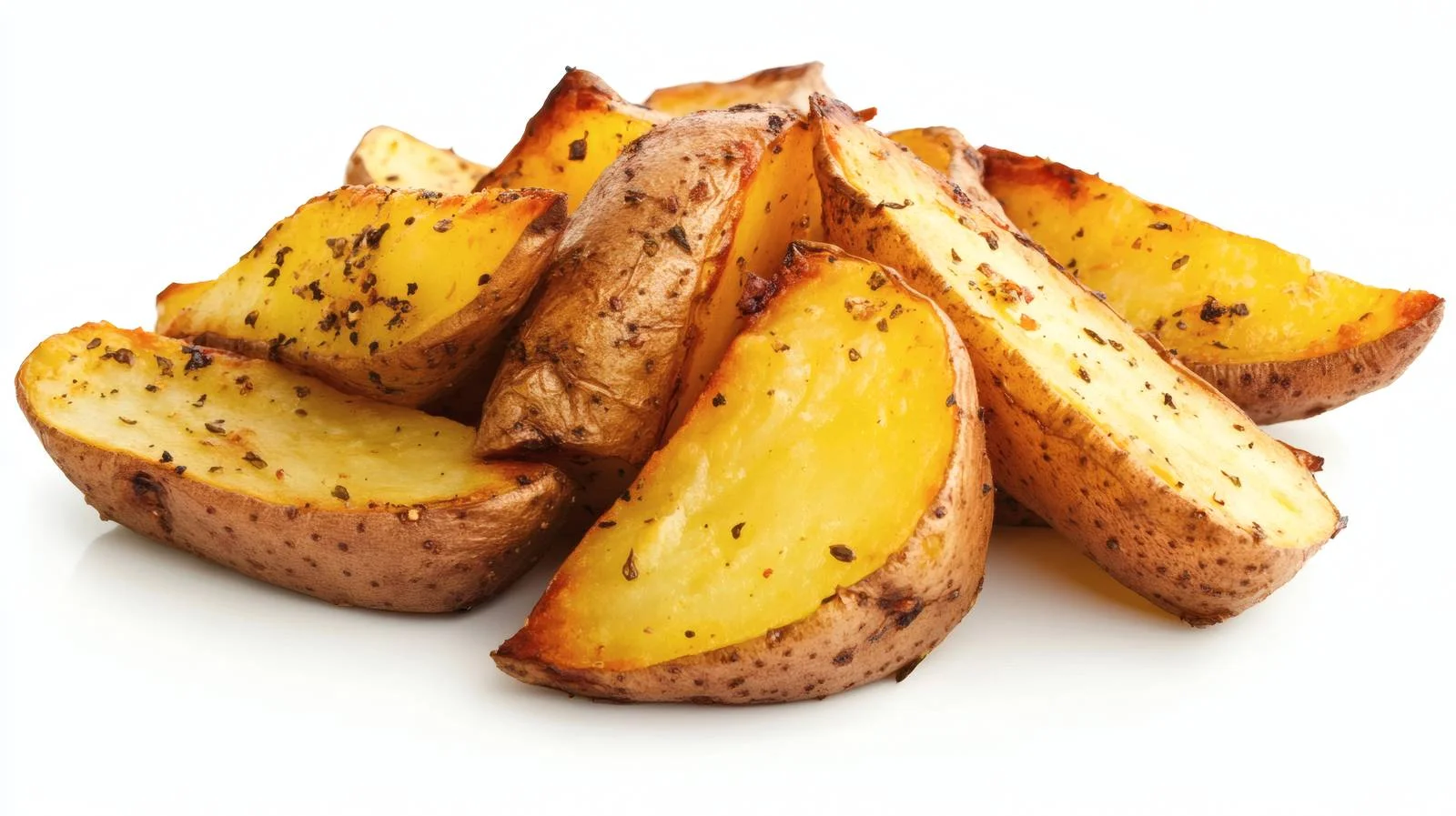 Crispy Baked Potato Wedges on White — free download from Dotvec