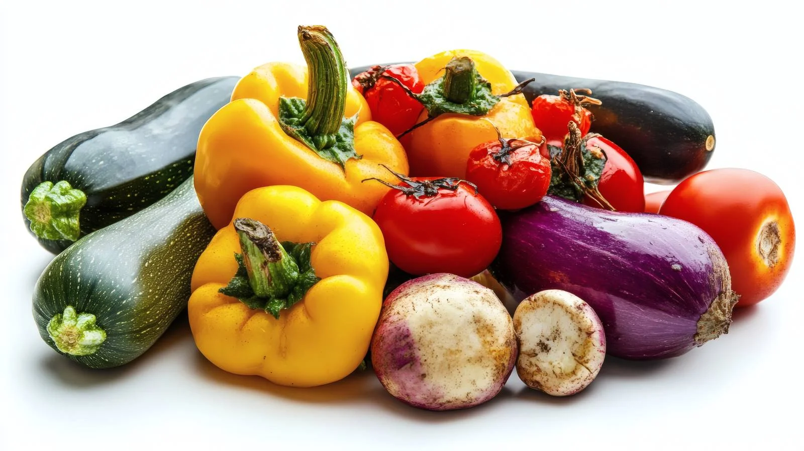 Roasted Assorted Vegetables on White Background — free download from Dotvec