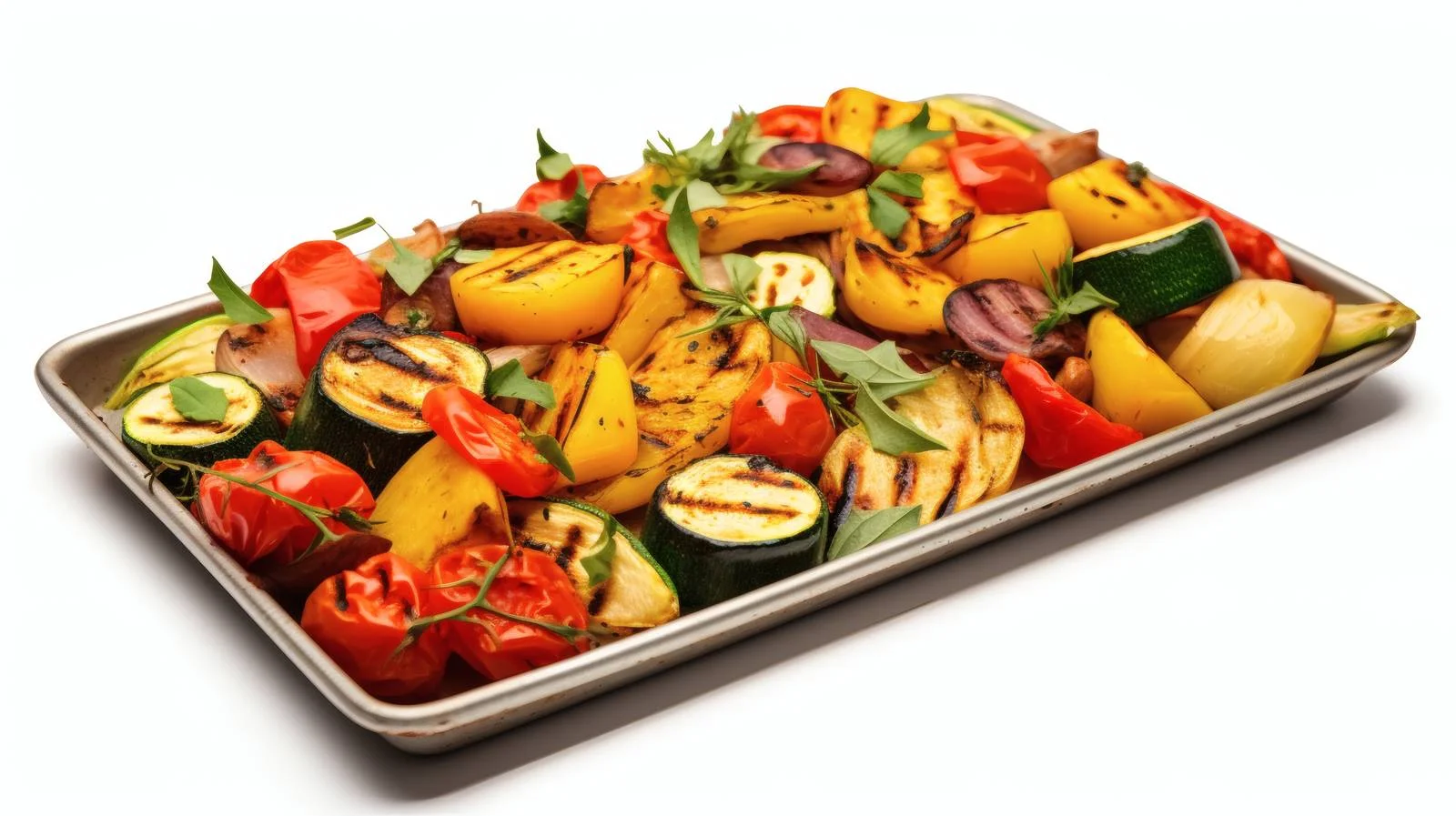 Assorted Baked Vegetables on White Background — free download from Dotvec