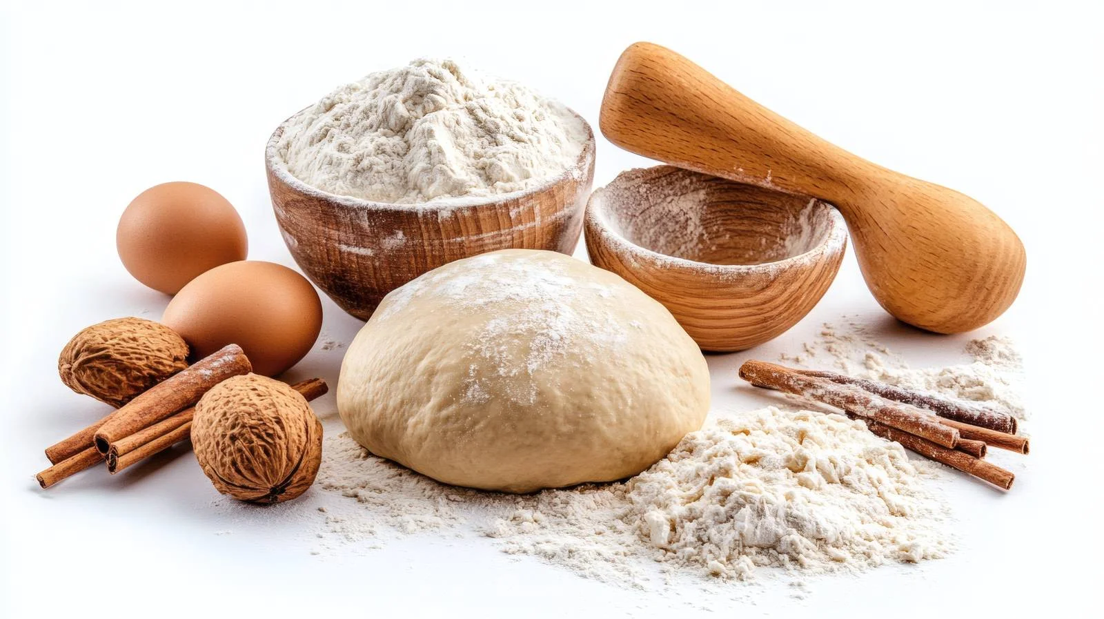 Homemade dough preparation with kneading background — free download from Dotvec