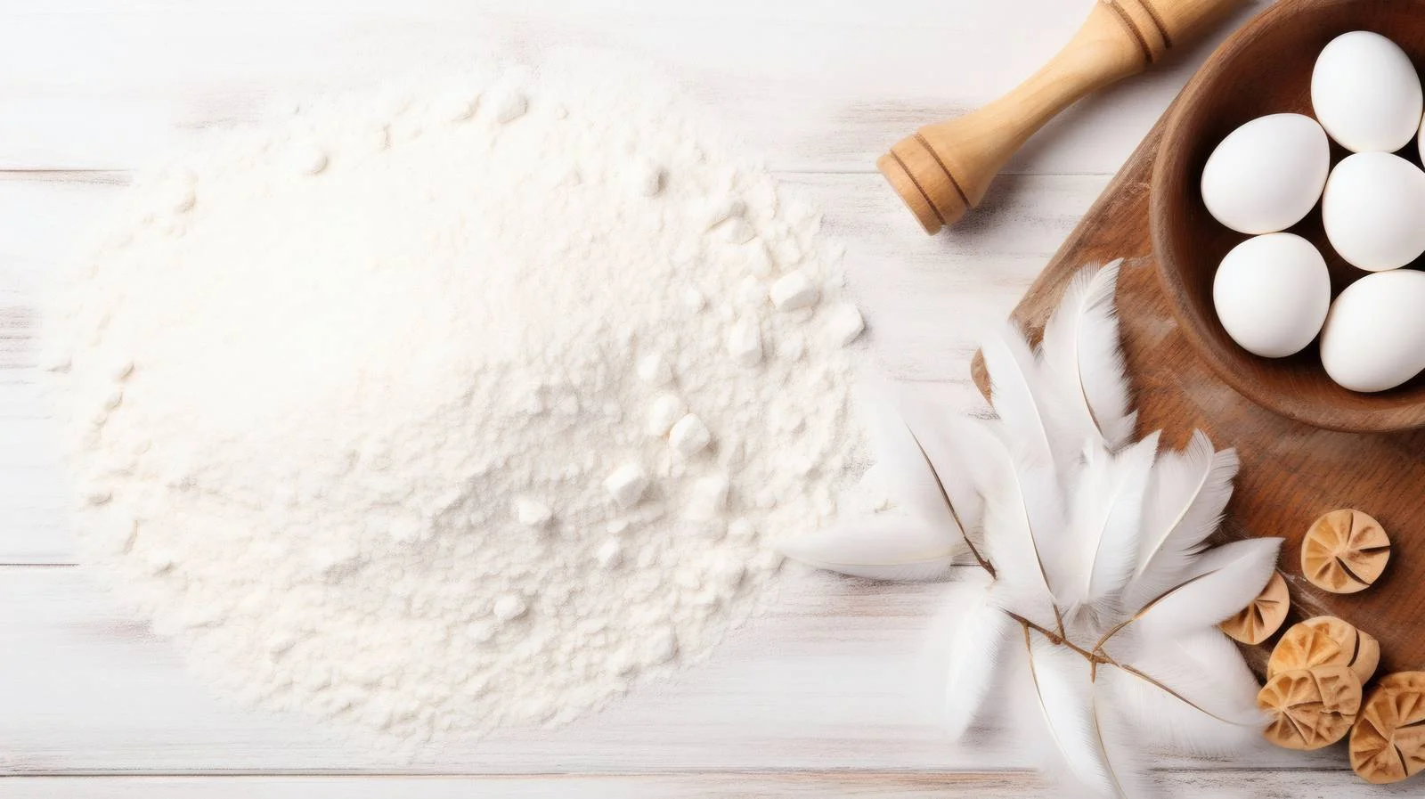 Kitchen backdrop with flour and rolling pin — free download from Dotvec