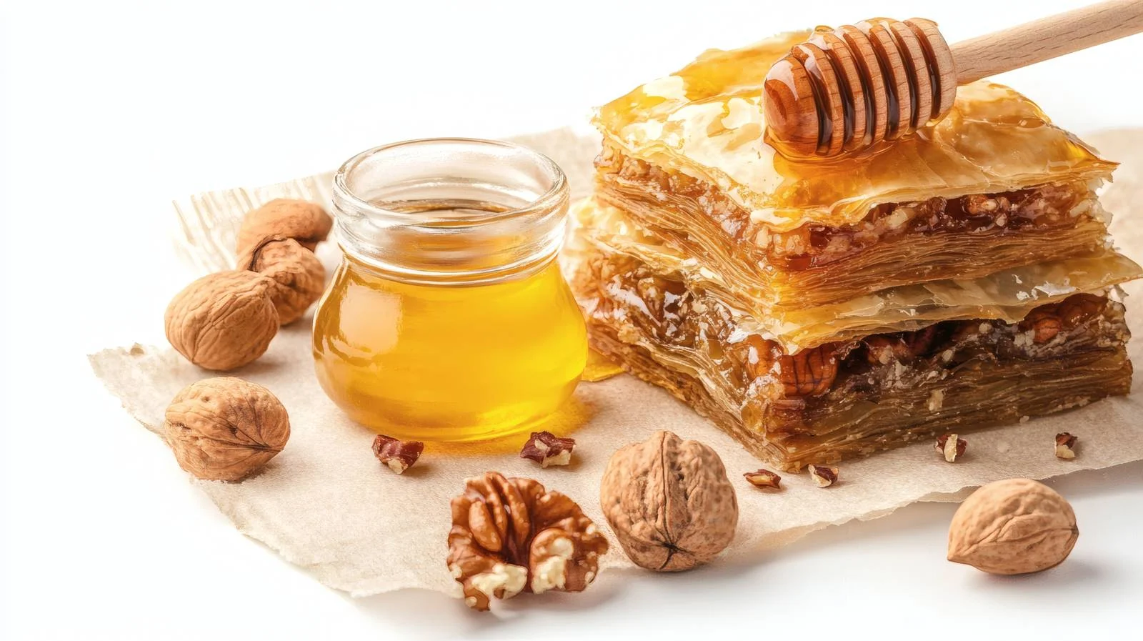 Exquisite Baklava with Honey and Nuts — free download from Dotvec