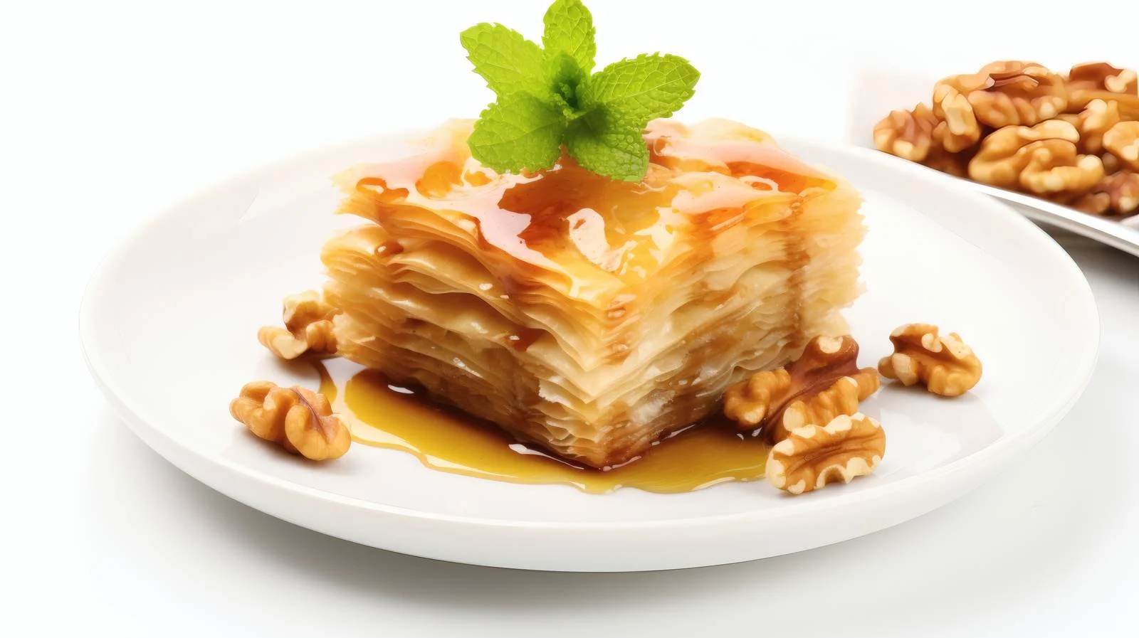 Exquisite Baklava Dessert on White Background — free download from Dotvec