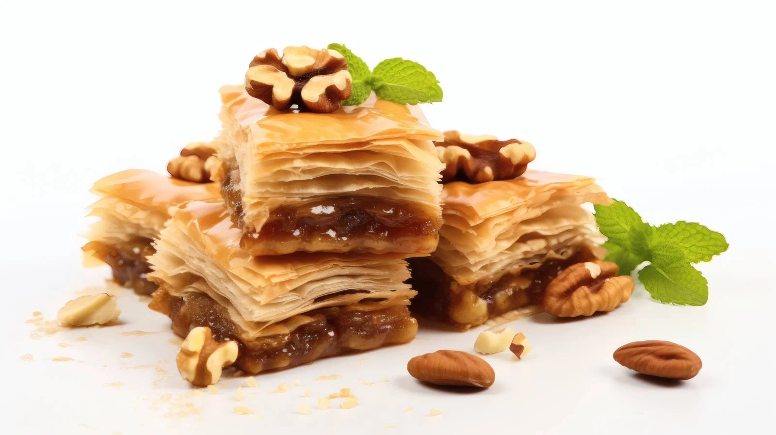 Traditional Baklava with Honey and Walnuts — free download from Dotvec