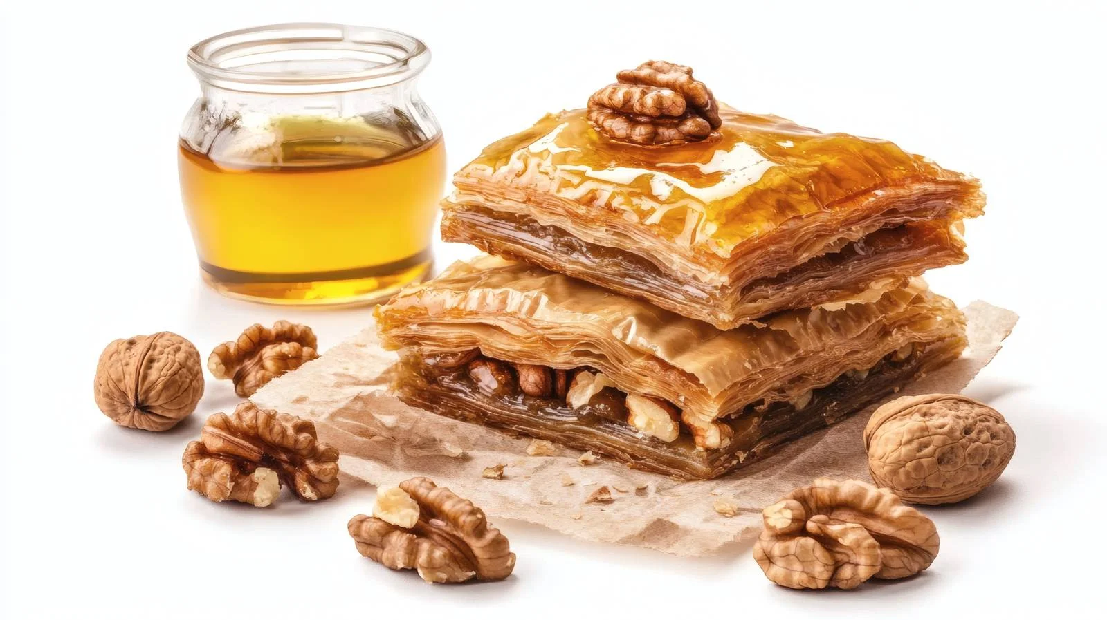 Delicious Baklava with Walnuts and Honey — free download from Dotvec
