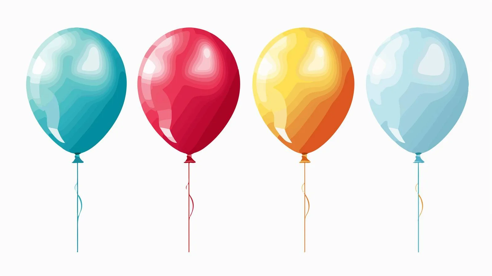 Colorful Balloons Tied with String — free download from Dotvec