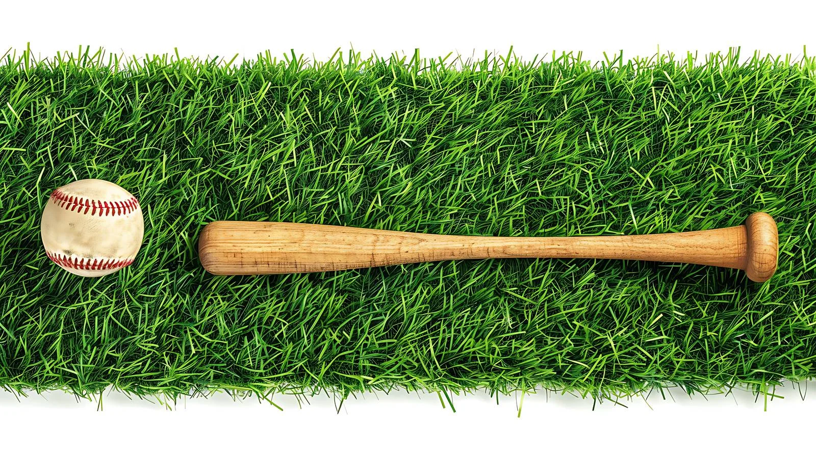 Overhead view of baseball bat on turf — free download from Dotvec