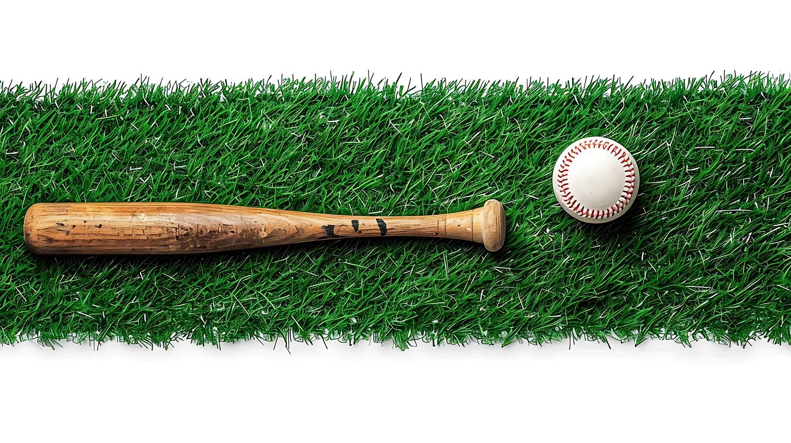 Overhead view of baseball equipment on turf — free download from Dotvec