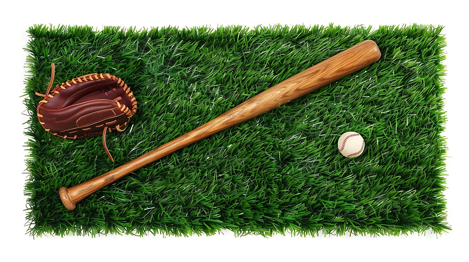 Baseball and Bat on Grass Field — free download from Dotvec