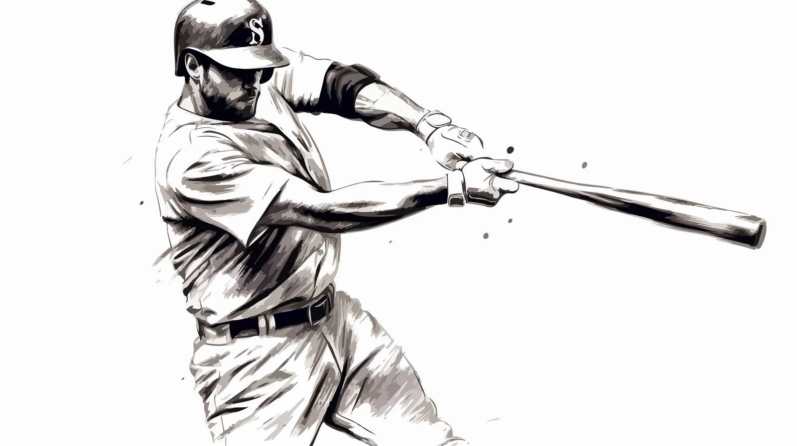 Baseball Player Emblem Sketch Vector Illustration — free download from Dotvec
