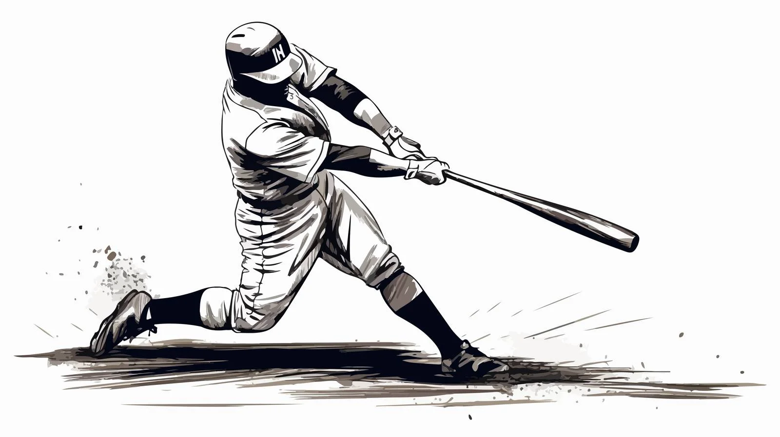 Baseball Player Emblem Sketch Vector Illustration — free download from Dotvec