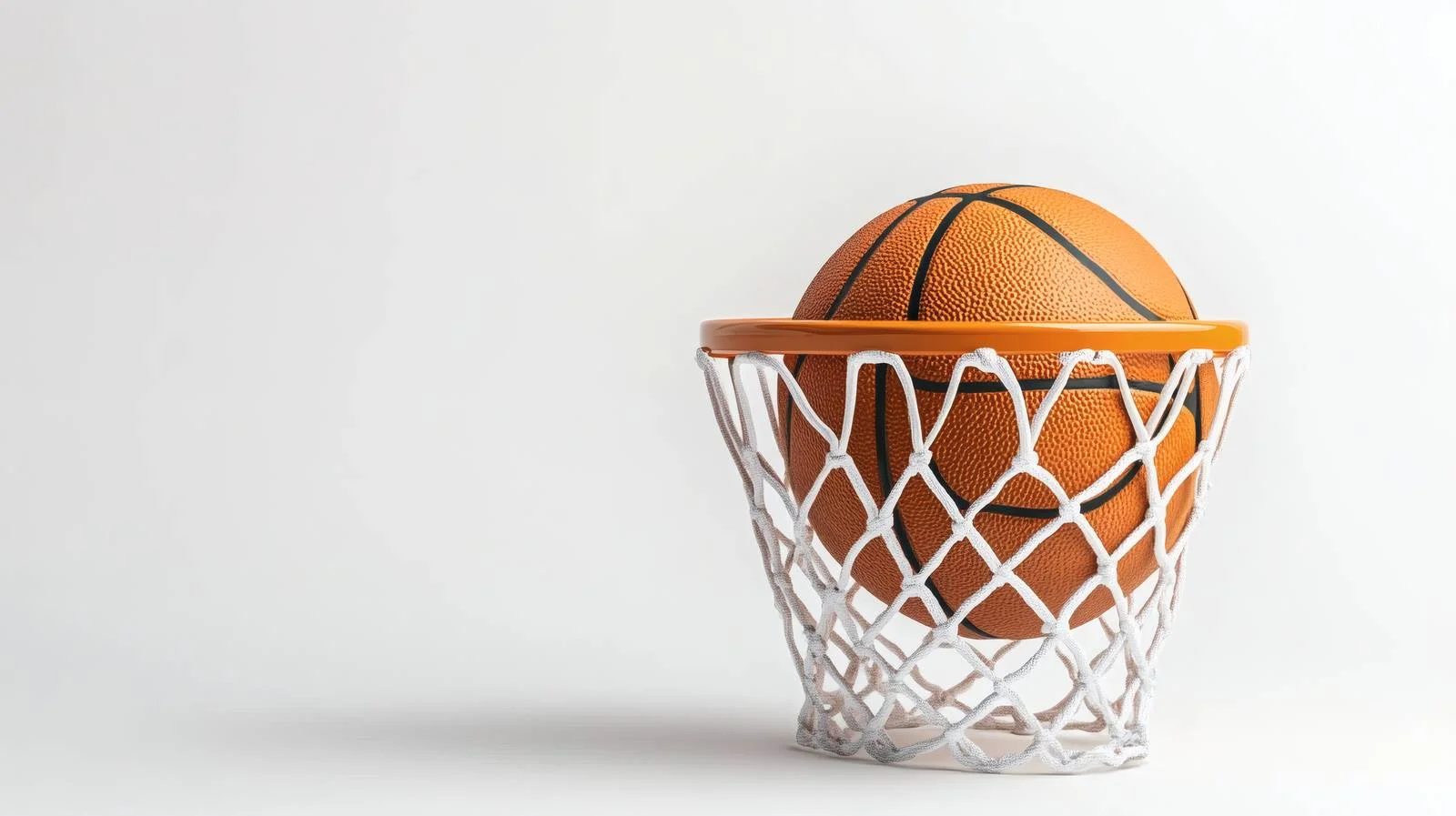 Orange Basketball in Hoop Isolated on White — free download from Dotvec